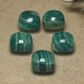 9.44 ctw Green Amazonite Stones, Natural Amazonite in Cushion Cabochon Shape for Sale