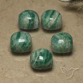 11.02 ctw Green Amazonite Stones, Natural Amazonite in Cushion Cabochon Shape for Sale