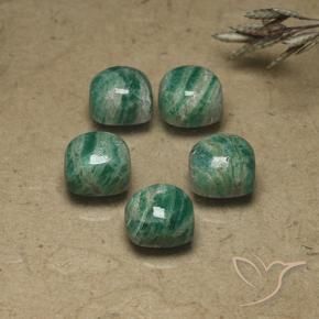 Amazonite Gemstones in 7 x 7 mm (calibrated) Size for Sale, Amazonite Stones in Cool Green Color