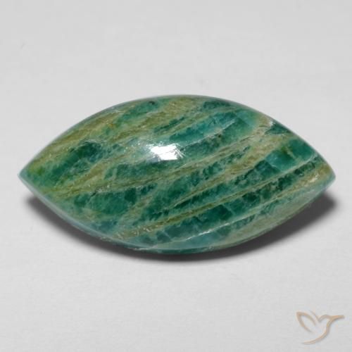 7.12 ct Green Amazonite, 19.7 x 9.9 mm Marquise Cut From Madagascar, Photo A