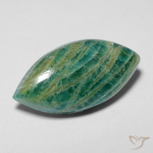 7.12 ct Green Amazonite Stone, Natural Amazonite in Marquise Cabochon Shape for Sale