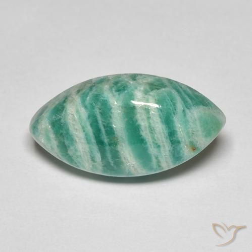 6.39 ct Green Amazonite, 17.8 x 9.1 mm Marquise Cut From Madagascar, Photo A