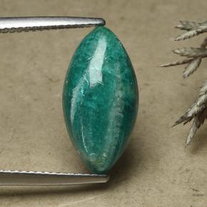 Deep Green Amazonite Gem - 5.6ct Marquise Cabochon (ID: 492114)