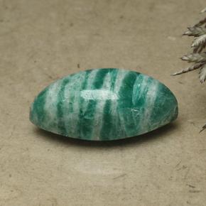 8.07 ct Green Amazonite Stone, Natural Amazonite in Marquise Cabochon Shape for Sale