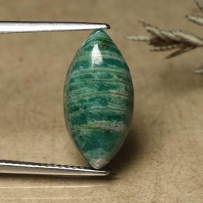 5.1ct Marquise Cabochon Blue-Green Amazonite Gem for sale 5.1ct Marquise Cabochon Blue-Green Amazonite Gem (ID: 492120)