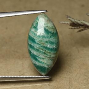 5.76 ct Green Amazonite Gemstone, Amazonite Gem in Marquise Cabochon Shape for Sale.