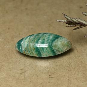 5.76 ct Green Amazonite Stone, Natural Amazonite in Marquise Cabochon Shape for Sale
