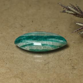 4.08 ct Green Amazonite Stone, Natural Amazonite in Marquise Cabochon Shape for Sale