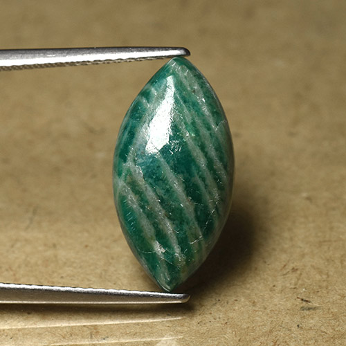 Cool Green Амазонит Камень - 5.2ct Огранка Маркиза Кабошон (ID: 492130)