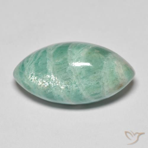 10.06 ct Green Amazonite Stone, Natural Amazonite in Marquise Cabochon Shape for Sale
