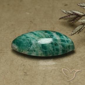 6.68 ct Green Amazonite Stone, Natural Amazonite in Marquise Cabochon Shape for Sale