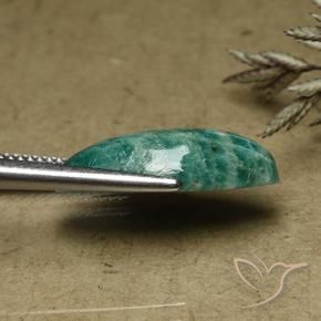 Amazonite Gemstone in 19.3 x 10 mm Size for Sale, Amazonite Stone in Cool Green Color