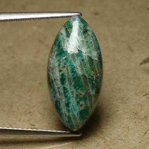 Medium Green Амазонит Камень - 7.5ct Огранка Маркиза Кабошон (ID: 492177)