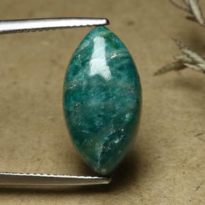 Verde frío Amazonita Gema - 9.1ct Cabujón Cortada Marquesa (ID: 492178)