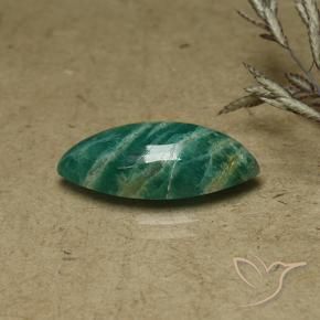 6.82 ct Green Amazonite Stone, Natural Amazonite in Marquise Cabochon Shape for Sale