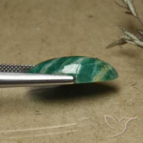 Amazonite Gemstone in 20.2 x 10.1 mm Size for Sale, Amazonite Stone in Pine Green Color