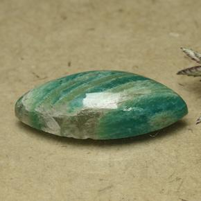 6.13 ct Green Amazonite Stone, Natural Amazonite in Marquise Cabochon Shape for Sale