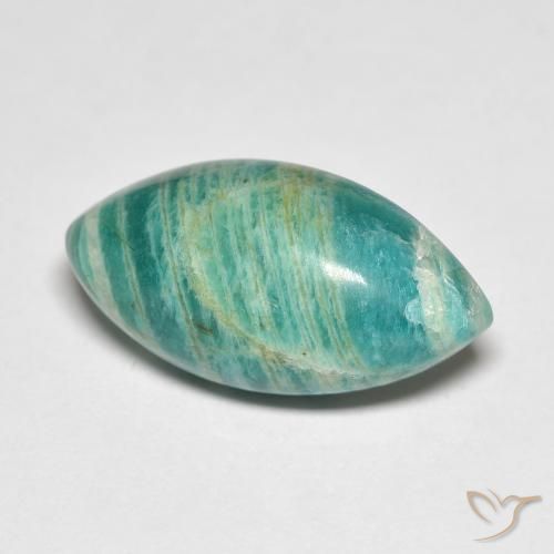 9.14 ct Green Amazonite, 19.7 x 10.1 mm Marquise Cut From Madagascar, Photo A