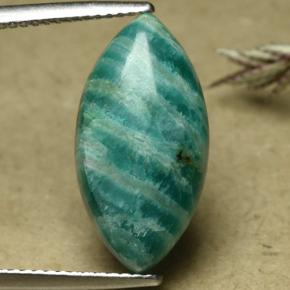 7ct Marquise Cabochon Blue-Green Amazonite for sale thumb image of 7ct Marquise Cabochon Blue-Green Amazonite (ID: 492278)