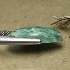 Amazonite Gemstone in 19.2 x 9.9 mm Size for Sale, Amazonite Stone in Pine Green Color