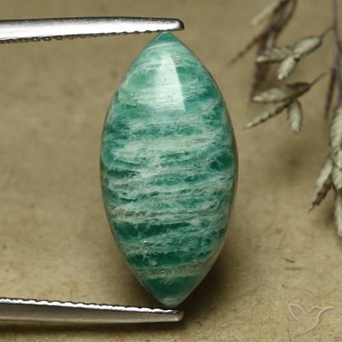 7.60ct Natural Cool Green Amazonite, Marquise, Opaque