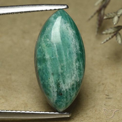 7.74ct Natural Medium Green Amazonite, Marquise, Opaque
