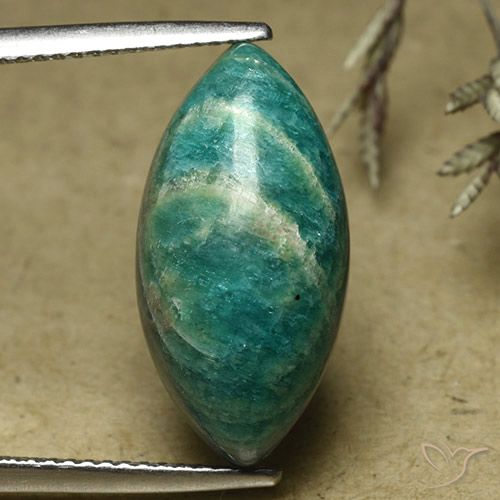 9.32 ct Green Amazonite, 19.9 x 10.1 mm Marquise Cut From Madagascar, Photo A