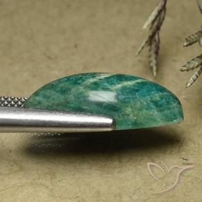 Amazonite Gemstone in 19.9 x 10.1 mm Size for Sale, Amazonite Stone in Medium Green Color