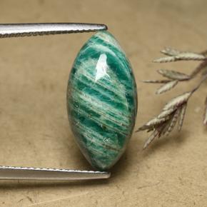 7.9ct Marquise Cabochon Blue-Green Amazonite Gem for sale 7.9ct Marquise Cabochon Blue-Green Amazonite Gem (ID: 492348)