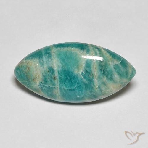 5.6 ct Green Amazonite, 20.1 x 10.2 mm Marquise Cut From Madagascar, Photo A