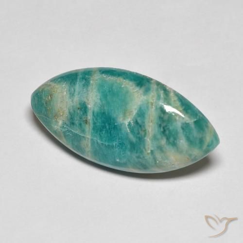 5.60 ct Green Amazonite Stone, Natural Amazonite in Marquise Cabochon Shape for Sale