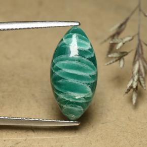 6.72 ct Green Amazonite Gemstone, Amazonite Gem in Marquise Cabochon Shape for Sale.