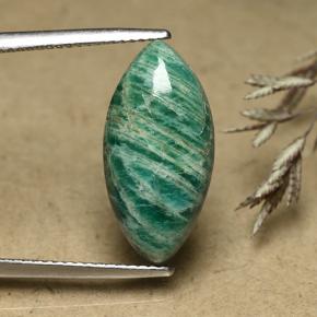 7.2ct Marquise Cabochon Blue-Green Amazonite for sale thumb image of 7.2ct Marquise Cabochon Blue-Green Amazonite (ID: 492353)