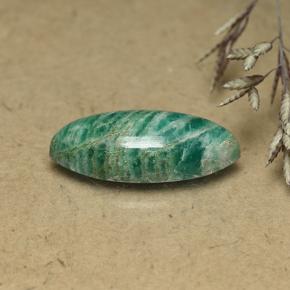 7.16 ct Green Amazonite Stone, Natural Amazonite in Marquise Cabochon Shape for Sale