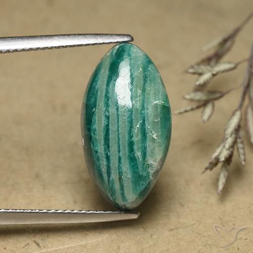 8.65 ct Green Amazonite, 18.9 x 10.2 mm Marquise Cut From Madagascar, Photo A