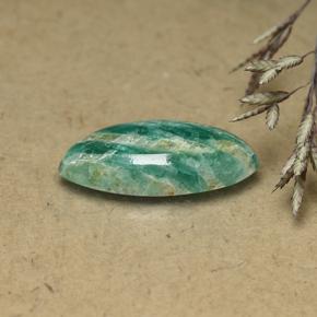 5.95 ct Green Amazonite Stone, Natural Amazonite in Marquise Cabochon Shape for Sale