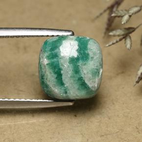 Cool Green Amazonite Gem - 6ct Cushion Cabochon (ID: 492359)