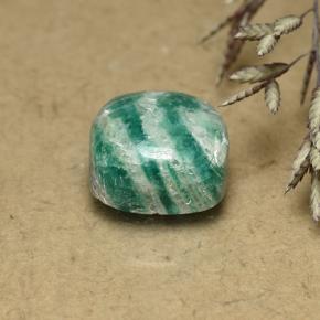 5.96 ct Green Amazonite Stone, Natural Amazonite in Cushion Cabochon Shape for Sale