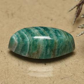 6.80 ct Green Amazonite Stone, Natural Amazonite in Marquise Cabochon Shape for Sale
