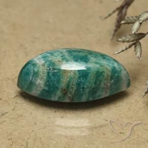 7.17 ct Green Amazonite Stone, Natural Amazonite in Marquise Cabochon Shape for Sale