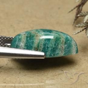 Amazonite Gemstone in 17.9 x 9.1 mm Size for Sale, Amazonite Stone in Pine Green Color