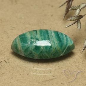 6.10 ct Green Amazonite Stone, Natural Amazonite in Marquise Cabochon Shape for Sale
