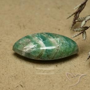 6.79 ct Green Amazonite Stone, Natural Amazonite in Marquise Cabochon Shape for Sale