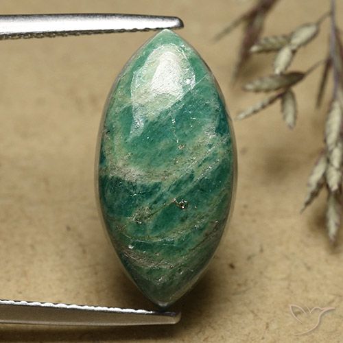 8.28 ct Green Amazonite, 19.5 x 9.9 mm Marquise Cut From Madagascar, Photo A