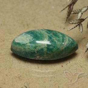 8.28 ct Green Amazonite Stone, Natural Amazonite in Marquise Cabochon Shape for Sale