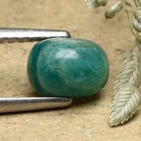 0.87 ct Green Amazonite Gemstone, Amazonite Gem in Cushion Cabochon Shape for Sale.
