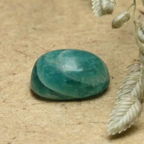 0.87 ct Green Amazonite Stone, Natural Amazonite in Cushion Cabochon Shape for Sale
