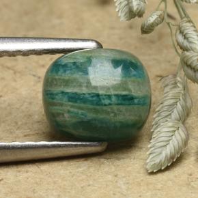1.17 ct Green Amazonite Gemstone, Amazonite Gem in Cushion Cabochon Shape for Sale.