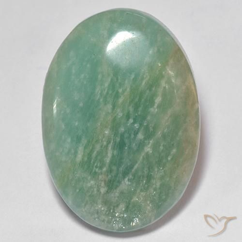 16.5 ct Blue Green Amazonite, 23.9 x 17 mm Oval Cut From Madagascar, Photo A