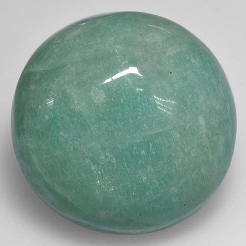 Green Blue Tone Amazonite Gem - 28.9ct Round Cabochon (ID: 512026)